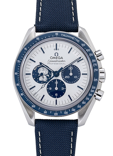 オメガ スピードマスター プロフェッショナル コーアクシャル マスタークロノメーター クロノグラフ シルバー スヌーピー アワード 310.32.42.50.02.001 シルバー/ブルー 未使用品