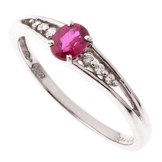 ノーブランド ルビー リング 41006351 プラチナ/レッド 新品