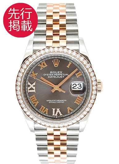 ロレックス デイトジャスト36 126281RBR グレー（ダークロジウム） 中古