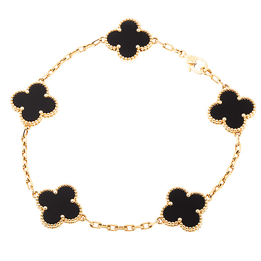 ヴァンクリーフ＆アーペル ヴィンテージ アルハンブラ ブレスレット イエローゴールド/ブラック 中古