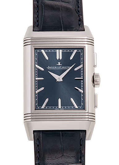 ジャガー・ルクルト レベルソ トリビュート クロノグラフ Q389848J ブルー 中古