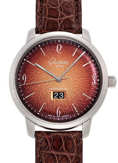 グラスヒュッテオリジナル セネター シックスティーズ パノラマデイト 2-39-47-09-02-04 オレンジ 中古