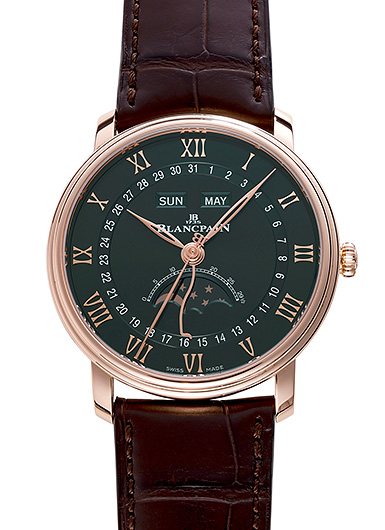 ブランパン ヴィルレ コンプリートカレンダー ムーンフェイズ 6654A-3653-55B グリーン 新品