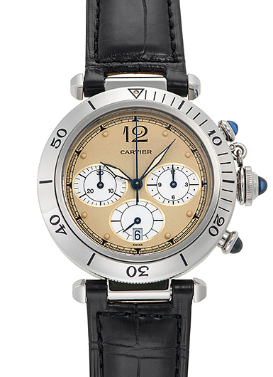 カルティエ パシャ W3100355 アイボリー 中古