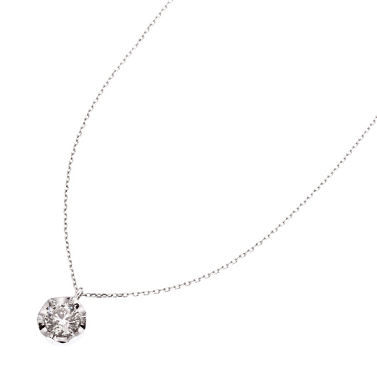 ノーブランド 一粒 ダイヤモンド ネックレス 13016693 プラチナ 新品