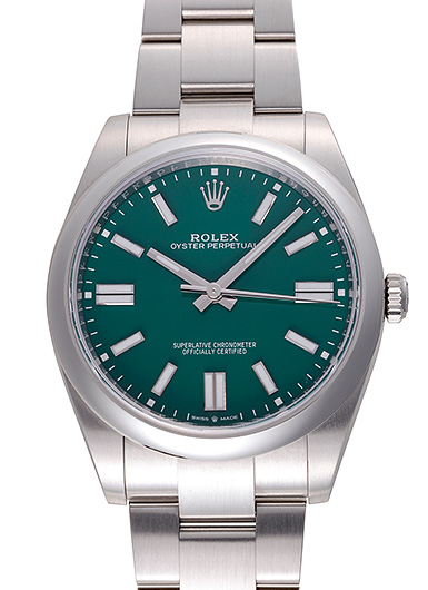 ロレックス オイスター パーペチュアル41 124300 グリーン 中古