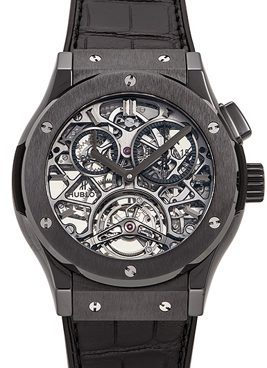 ウブロ クラシック フュージョン トゥールビヨン 506.CM.0140.LR グレー 中古