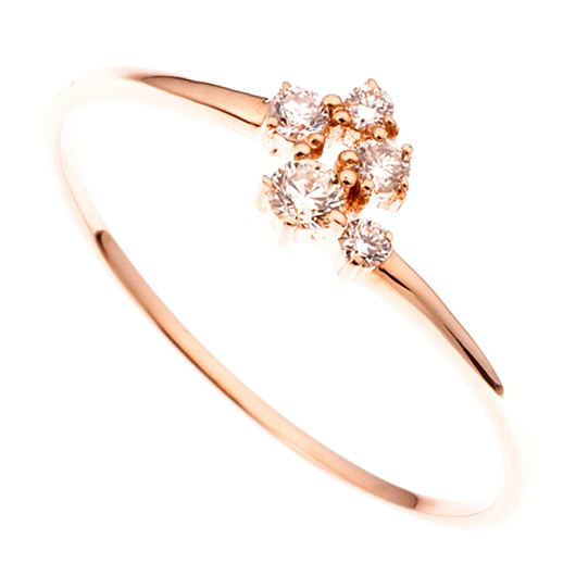 ノーブランド ダイヤモンド リング 4112640 ピンクゴールド 新品