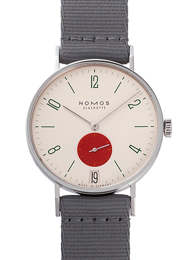 ノモス タンジェント デイト ストップ 179.S3 ホワイト/レッド 新品