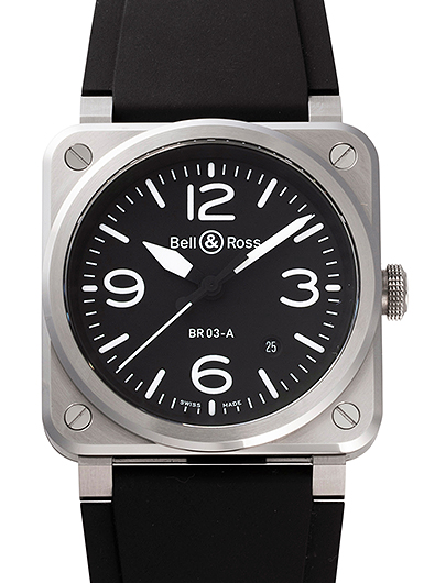 ベル＆ロス BR03 ブラックスティール BR03A-BL-ST/SRB ブラック 中古