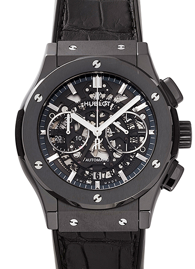 ウブロ クラシック フュージョン アエロフュージョン クロノグラフ ブラックマジック 525.CM.0170.LR ブラック 中古