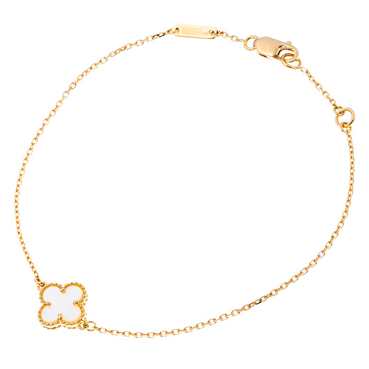 ヴァンクリーフ＆アーペル スウィート アルハンブラ ブレスレット イエローゴールド/ホワイト 中古