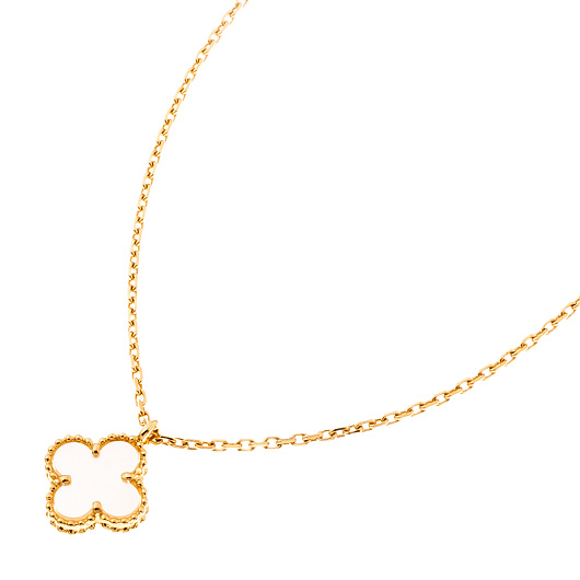 ヴァンクリーフ＆アーペル スウィート アルハンブラ ペンダント イエローゴールド/ホワイト 中古