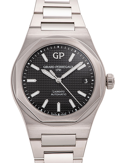 ジラールペルゴ ロレアート 81010-11-634-11A ブラック 中古