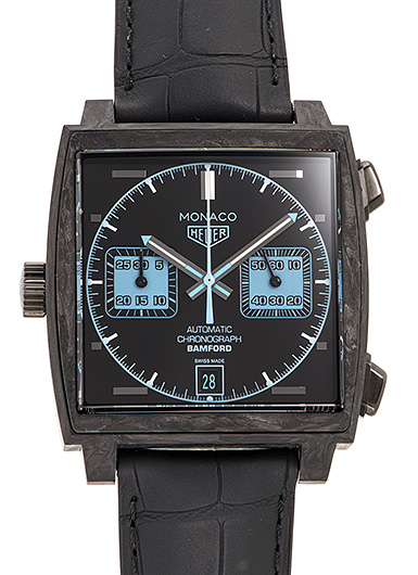 タグ・ホイヤー モナコ キャリバー11 クロノグラフ バンフォード CAW2190.FC6437 ブラック/アクアブルー 中古