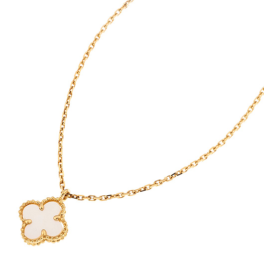 ヴァンクリーフ＆アーペル スウィート アルハンブラ ペンダント イエローゴールド/ホワイト 中古