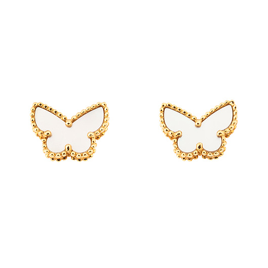 ヴァンクリーフ＆アーペル スウィート アルハンブラ パピヨン ブレスレット イエローゴールド/ホワイト 中古