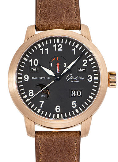 グラスヒュッテオリジナル セネター ナビゲーター パーペチュアルカレンダー 100-07-07-07-04 ブラック 中古