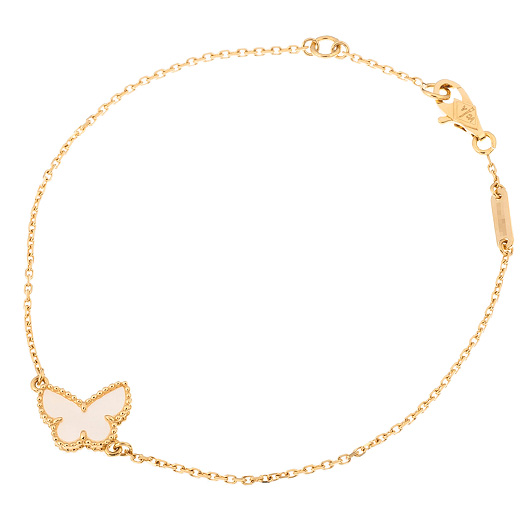 ヴァンクリーフ＆アーペル スウィート アルハンブラ パピヨン ブレスレット --- イエローゴールド 中古