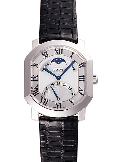 ピエール・クンツ レトログラード セコンド FQ07SRL シルバー 中古