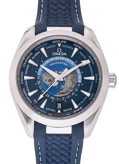 オメガ シーマスター アクアテラ GMT ワールドタイマー 220.12.43.22.03.001 ブルー 中古