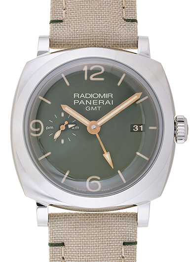 パネライ ラジオミールGMT PAM00998 ミリタリーグリーン 中古