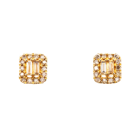 ノーブランド ダイヤモンド ピアス 13100403 イエローゴールド/シルバー 新品