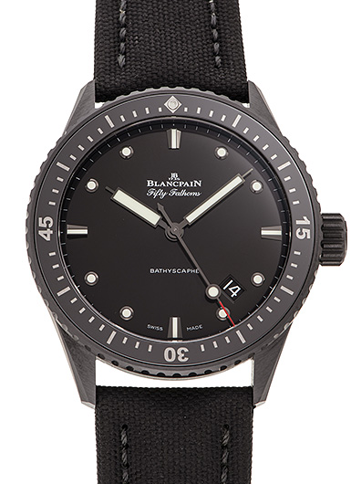 ブランパン フィフティ ファゾムス バチスカーフ 5000-0130-B52A ブラック 中古