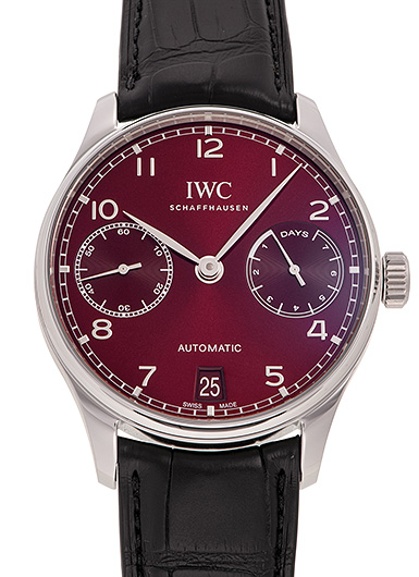 IWC ポルトギーゼ 7デイズパワーリザーブ IW500714 バーガンディー（レッド） 中古