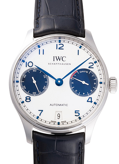 IWC ポルトギーゼ 7デイズパワーリザーブ IW500715 ホワイト/ブルー 中古