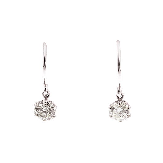 ノーブランド 一粒 ダイヤモンド ピアス 4089720 プラチナ/シルバー 新品