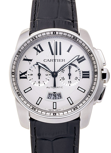 カルティエ カリブル ドゥ カルティエ クロノグラフ W7100046 シルバー 中古