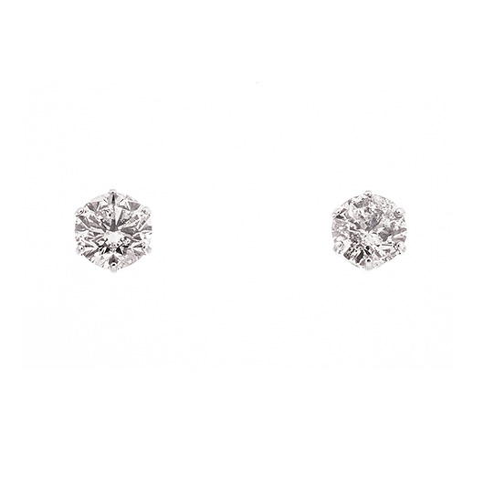 ノーブランド 一粒 ダイヤモンド ピアス 4744760 プラチナ/シルバー 新品