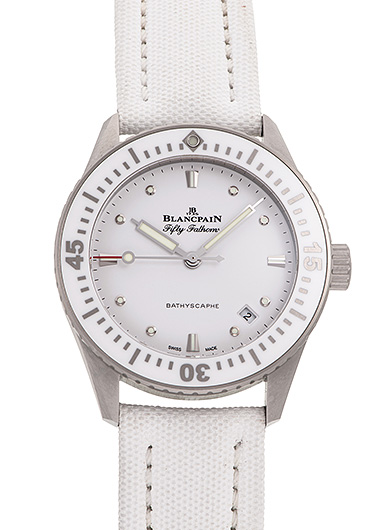 ブランパン フィフティ ファゾムス バチスカーフ 5100-1127-W52A ホワイト 中古